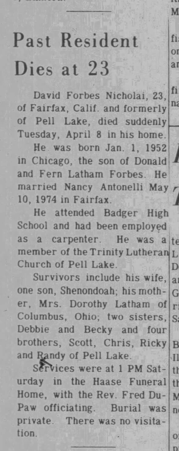 Clipping from The Lake Geneva Regional News